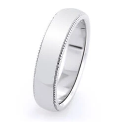 Thin Solid 14K White Gold Women's Or Men's Wedding Band 4mm -H'Hen Sale Store 14k solid gold mens wedding band 5mm 2