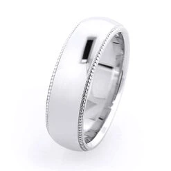 Solid 14K White Gold Men's Wedding Band 6mm -H'Hen Sale Store 14k solid gold mens wedding band 6mm 2