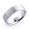 Solid 14K White Gold One Line Men's Wedding Band -H'Hen Sale Store 14k solid gold one line mens wedding band 1