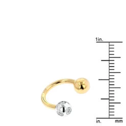Designer Solid 14K Yellow Gold Circular Barbells Belly Button Piercing With Real Diamonds 0.15ct -H'Hen Sale Store 14k solid gold real diamond body jewelry piece 011ct p 5875 rulerye