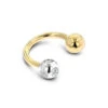 Designer Solid 14K Yellow Gold Circular Barbells Belly Button Piercing With Real Diamonds 0.15ct -H'Hen Sale Store 14k solid gold real diamond body jewelry piece 011ct p 5875 ye