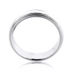 Solid 14K White Gold Wedding Band For Men 6mm -H'Hen Sale Store 14k solid gold wedding band for men 6mm 4