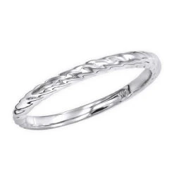 Thin Solid 14K White Gold Wedding Band For Women
