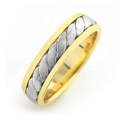 Solid 14K Yellow Gold Woven Wedding Band For Men 6 Solid 14K Yellow Gold Woven Wedding Band For Men -H'Hen Sale Store 14k solid gold woven wedding band for men 2