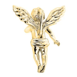 14K Yellow Gold Yellow Diamond Angel Pendant Mini Religious Charm 0.7ct -H'Hen Sale Store 14k solid gold yellow diamond angel pendant mini religious charm 07ct 2