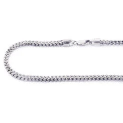 Solid 14K White Gold Franco Chain 30-40in 3.5mm