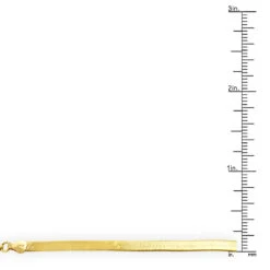 Solid 14K Yellow Gold Herringbone Chain For Women Imperial 3mm -H'Hen Sale Store 14k solid yellow gold herringbone chain necklace 3mm ruler