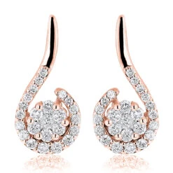 14K White Gold Swirl Diamond Earrings For Women 0.75ct 9 14K White Gold Swirl Diamond Earrings For Women 0.75ct -H'Hen Sale Store 14k swirl diamond earrings 075ct p 22553 ro