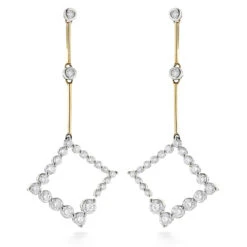 Two Tone 14K Rose Gold Journey Diamond Earrings 1 Carat -H'Hen Sale Store 14k two tone gold journey diamond earrings 1 carat p 154 ye