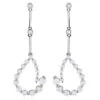 Two Tone 14K White Gold Journey Diamond Earrings 1.30ct