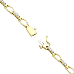 14K White Gold Round Diamond Bracelet For Women 1 Carat 12 14K White Gold Round Diamond Bracelet For Women 1 Carat -H'Hen Sale Store 14k two tone gold round diamond bracelet 125ct p 6304 backye