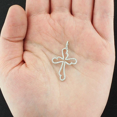 14K White Gold Unique Diamond Cross Pendant 0.32ct 6 14K White Gold Unique Diamond Cross Pendant 0.32ct - Image 4