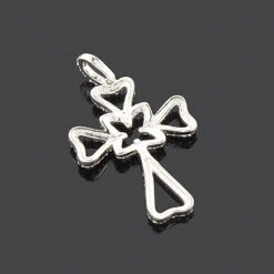 14K White Gold Unique Diamond Cross Pendant 0.34ct -H'Hen Sale Store 14k unique diamond cross pendant 034ct p 41784back