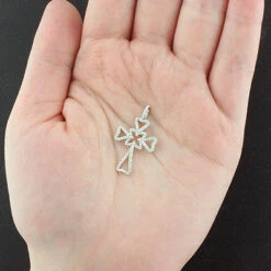 14K White Gold Unique Diamond Cross Pendant 0.34ct -H'Hen Sale Store 14k unique diamond cross pendant 034ct p 41784box