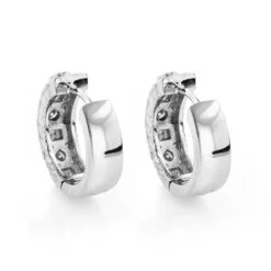 14K White Gold Unique Huggie Diamond Earrings 0.77ct 10 14K White Gold Unique Huggie Diamond Earrings 0.77ct -H'Hen Sale Store 14k unique huggie diamond earrings 077ct p 22348 backwh