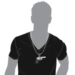 Men's 14K White Gold White Black Diamond Gun Pendant 9.5ct 7 Men's 14K White Gold White Black Diamond Gun Pendant 9.5ct -H'Hen Sale Store 14k white black diamond revolver pendant pistol 950ct p 6264 bodwh