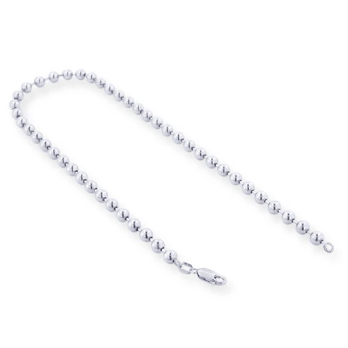 Men's 14K White Gold Bead Ball Chain Bracelet 5mm 7.5in-9in 3 Men's 14K White Gold Bead Ball Chain Bracelet 5mm 7.5in-9in