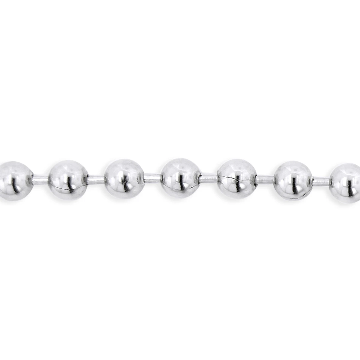 Men's 14K White Gold Bead Ball Chain Bracelet 5mm 7.5in-9in 4 Men's 14K White Gold Bead Ball Chain Bracelet 5mm 7.5in-9in - Image 2