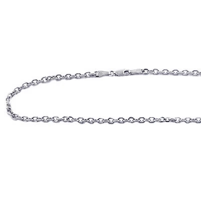 14K White Gold Cable Chain 20in-40in Long 3mm Wide 3 14K White Gold Cable Chain 20in-40in Long 3mm Wide