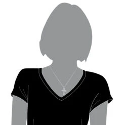 Small 14K White Gold Cross Pendant For Women With Diamonds 0.2ct -H'Hen Sale Store 14k white gold cross pendant 028ct p 42047 bodwh