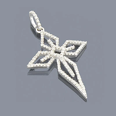 14K White Gold Cross Pendant 0.32ct 3 14K White Gold Cross Pendant 0.32ct