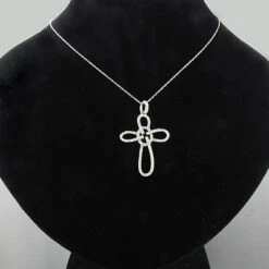 14K White Gold Cross Pendant 0.34ct -H'Hen Sale Store 14k white gold cross pendant 034ct p 41776bod