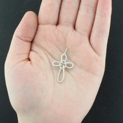 14K White Gold Cross Pendant 0.34ct -H'Hen Sale Store 14k white gold cross pendant 034ct p 41776box