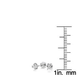 14K White Gold Earrings Round Diamond Studs 0.33ct -H'Hen Sale Store 14k white gold earrings round diamond studs 033ct p 298 rulerwh