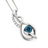 14K White Gold La Minor Blue Diamond Pendant For Women With Chain Necklace 2 14K White Gold La Minor Blue Diamond Pendant For Women With Chain Necklace -H'Hen Sale Store 14k white gold la minor blue diamond pendant for women with chain 037ct mainwh