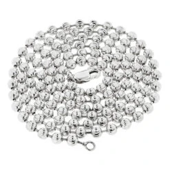 Men's 14K Yellow Gold Moon Cut Bead Chain 5mm 22-40in -H'Hen Sale Store 14k white gold moon cut bead chain 5mm 22 40in wh