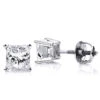 14K White Gold Princess-Cut Diamond Stud Earrings 1.5ct