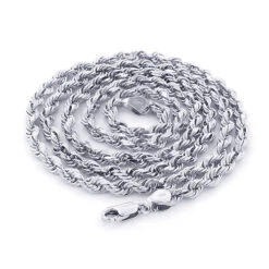 14K White Gold Rope Chain 4mm 22-30in