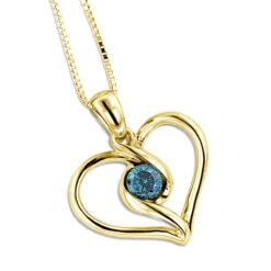 14K White Gold Single Blue Diamond Heart Necklace For Women Pendant 11 14K White Gold Single Blue Diamond Heart Necklace For Women Pendant -H'Hen Sale Store 14k white gold single blue diamond heart necklace for women pendant ye