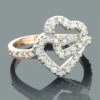 14K Rose Gold Diamond Heart Ring 0.55ct