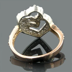 14K Rose Gold Diamond Heart Ring 0.55ct -H'Hen Sale Store 14k white rose gold diamond heart ring 055ct p 6311back