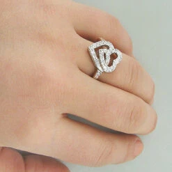 14K Rose Gold Diamond Heart Ring 0.55ct -H'Hen Sale Store 14k white rose gold diamond heart ring 055ct p 6311bod