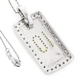 14K White Gold White Yellow Diamond Number 10 Dog Tag Pendant 1.60 -H'Hen Sale Store 14k white yellow diamond number 10 dog tag pendant 160 p 6372 backwh
