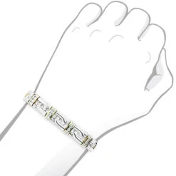 14K White/Yellow Gold Men's Diamond Two-Tone Bracelet 4ct -H'Hen Sale Store 14k white yellow gold mens diamond two tone bracelet 4ct 3