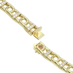 14K White/Yellow Gold Men's Diamond Two-Tone Bracelet 4ct -H'Hen Sale Store 14k white yellow gold mens diamond two tone bracelet 4ct backye
