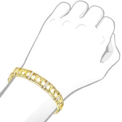 14K White/Yellow Gold Men's Diamond Two-Tone Bracelet 4ct -H'Hen Sale Store 14k white yellow gold mens diamond two tone bracelet 4ct bodye