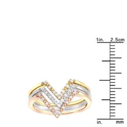 Stackable Diamond Ring Set For Women 14K Gold Bands -H'Hen Sale Store 14k white yellow rose gold thin stackable diamond rings set 0 15ct luxurman bands ruler