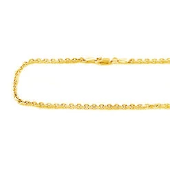14K Yellow Gold Cable Chain For Men 20-40in 2mm