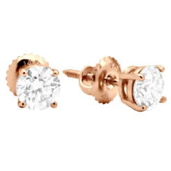 14K Yellow Gold Diamond Stud Earrings Round Cut 1.50ct -H'Hen Sale Store 14k yellow gold diamond stud earrings round cut 150ct p 5637 rose