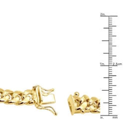 Men's 14K Yellow Gold Miami Cuban Link Curb Chain 8mm Wide 22in-40in Long -H'Hen Sale Store 14k yellow gold miami cuban link curb chain 8mm wide 24in 40in long rulerye