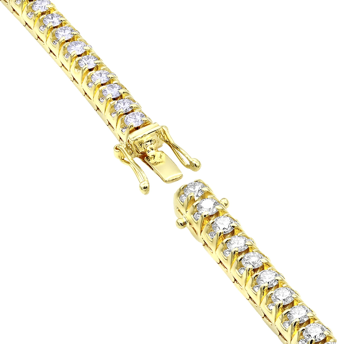 11 Carat Diamond Tennis Bracelet For Men & Women 14K Yellow Gold By Luxurman 6 11 Carat Diamond Tennis Bracelet For Men & Women 14K Yellow Gold By Luxurman - Image 4