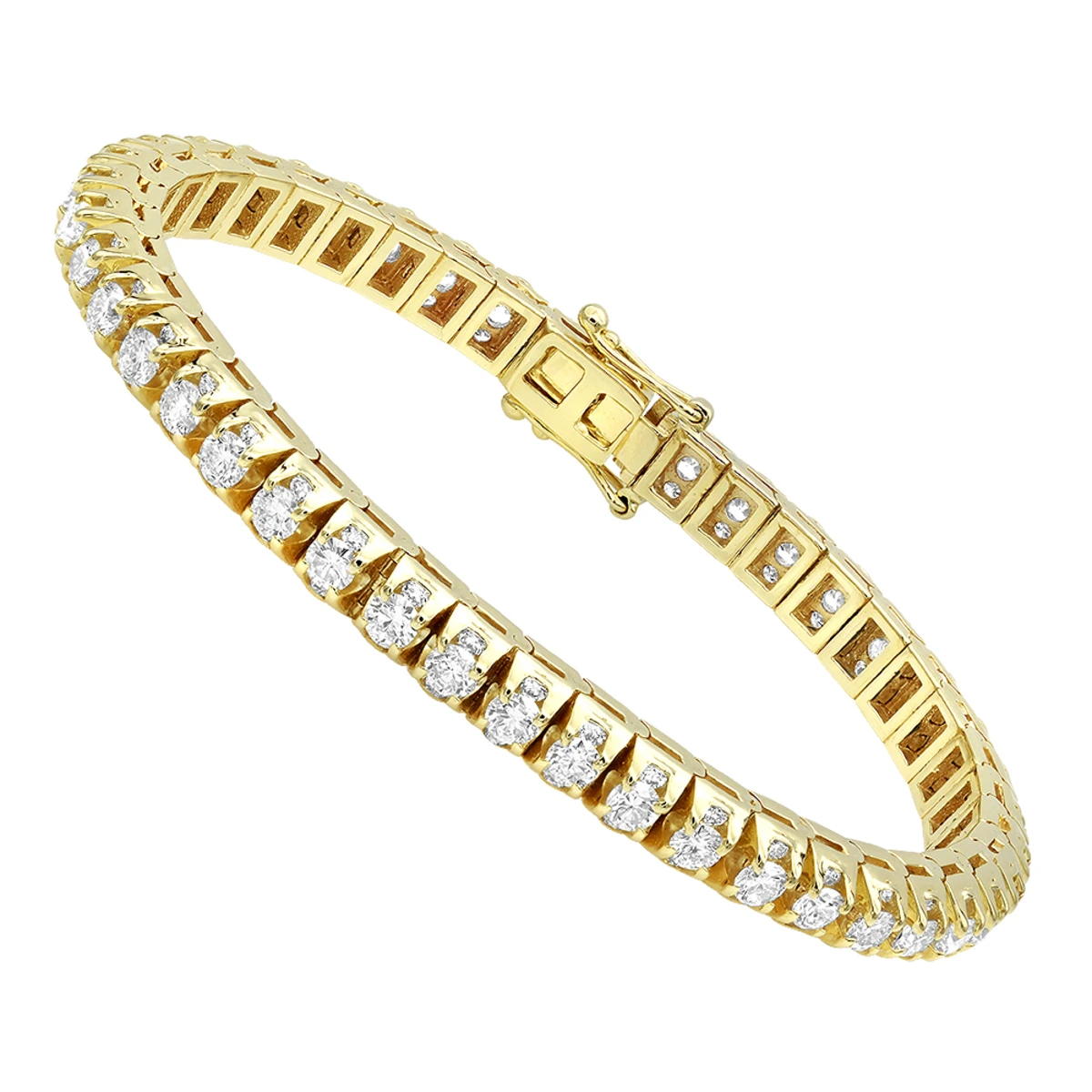 11 Carat Diamond Tennis Bracelet For Men & Women 14K Yellow Gold By Luxurman 3 11 Carat Diamond Tennis Bracelet For Men & Women 14K Yellow Gold By Luxurman