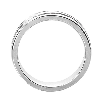 18K White Gold Baguette Diamond Men's Wedding Ring 1.10ct 5 18K White Gold Baguette Diamond Men's Wedding Ring 1.10ct - Image 3