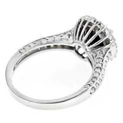 Halo 18K White Gold Designer Black Diamond Engagement Ring 3.42ct -H'Hen Sale Store 18k gold designer black diamond engagement ring 342ct p 6717 backwh