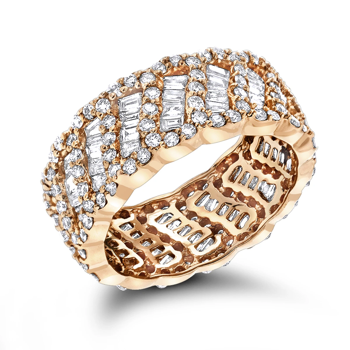 18K Yellow Gold Designer Diamond Eternity Band 2.5ct 5 18K Yellow Gold Designer Diamond Eternity Band 2.5ct - Image 3