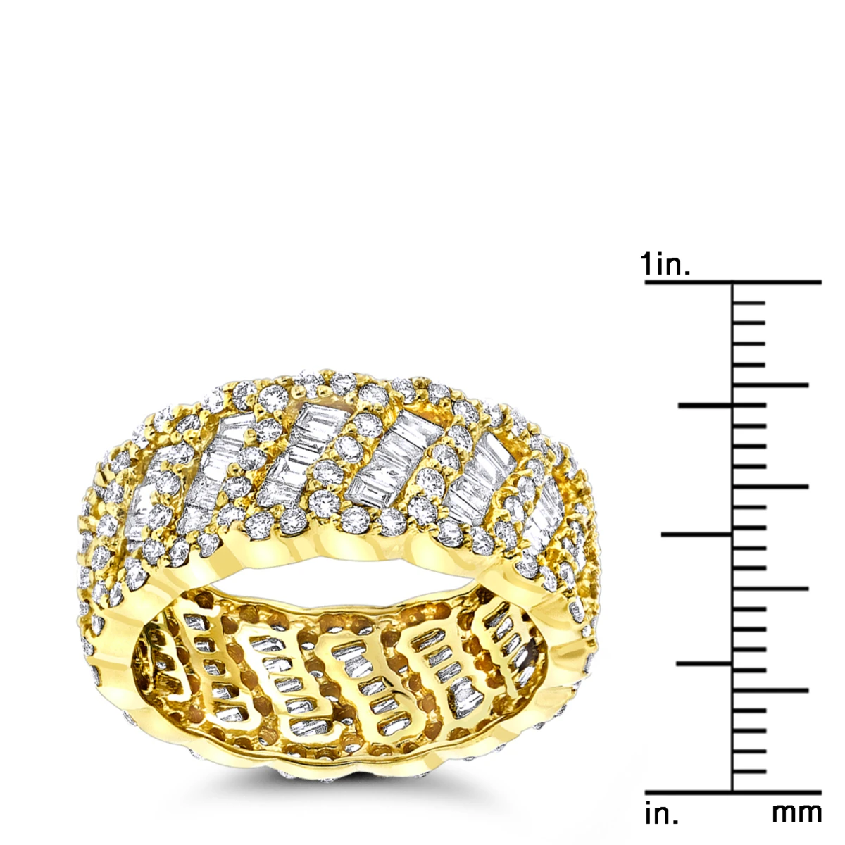 18K Yellow Gold Designer Diamond Eternity Band 2.5ct 8 18K Yellow Gold Designer Diamond Eternity Band 2.5ct - Image 6